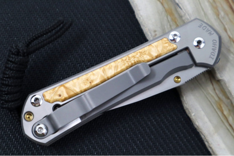 Chris Reeve Knives Small Sebenza 31 - CPM-Magnacut Steel / Polished Drop Point / Box Elder Inlay (A1) S31-1628