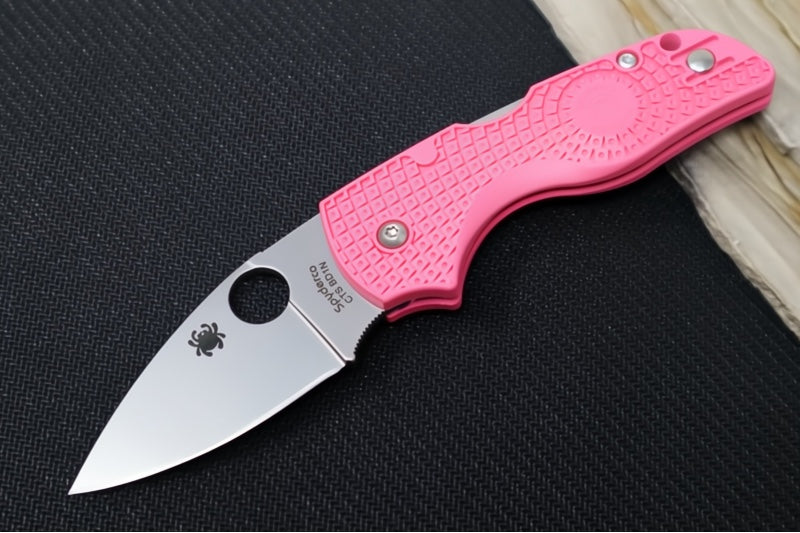Spyderco Lil Native Lockback Lightweight - Pink FRN / BD1N Steel / Leaf Blade C230PPN - Northwest Knives