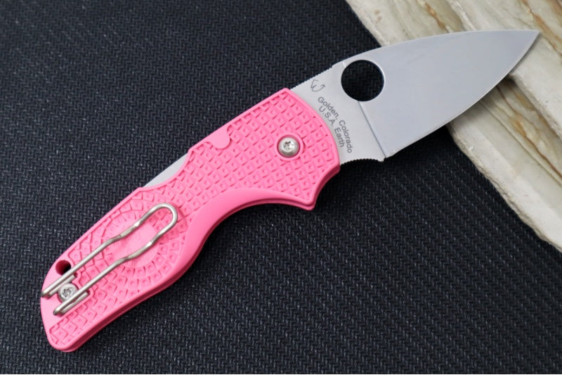 Spyderco Lil Native Lockback Lightweight - Pink FRN / BD1N Steel / Leaf Blade C230PPN - Northwest Knives