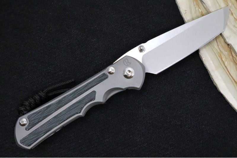 Chris Reeve Knives Large Inkosi LEFT HAND - Tanto - Black Canvas Micarta - Glass Blasted LIN-1133