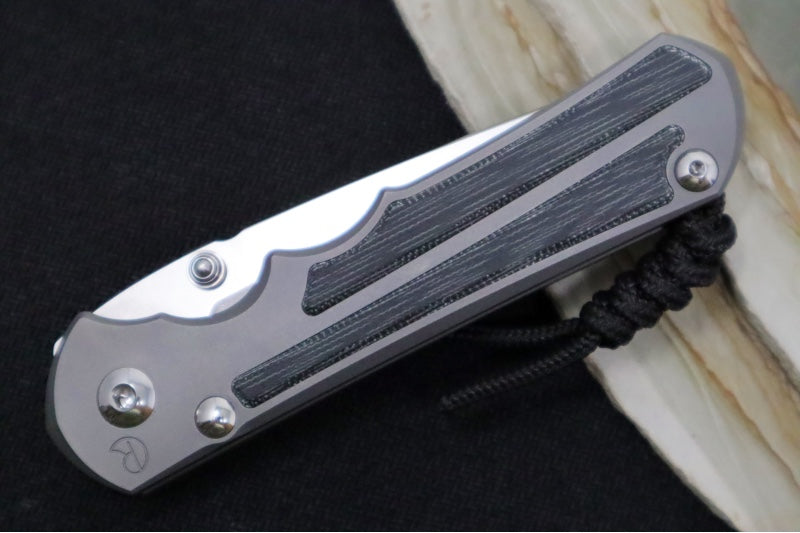 Chris Reeve Knives Large Inkosi LEFT HAND - Tanto - Black Canvas Micarta - Glass Blasted LIN-1133 - Northwest Knives