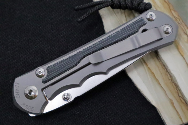 Chris Reeve Knives Large Inkosi LEFT HAND - Tanto - Black Canvas Micarta - Glass Blasted LIN-1133 - Northwest Knives