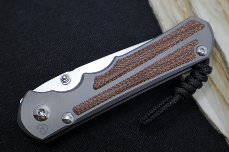 Chris Reeve Knives Large Inkosi LEFT HAND - Tanto - Natural Canvas Micarta - Glass Blasted LIN-1135