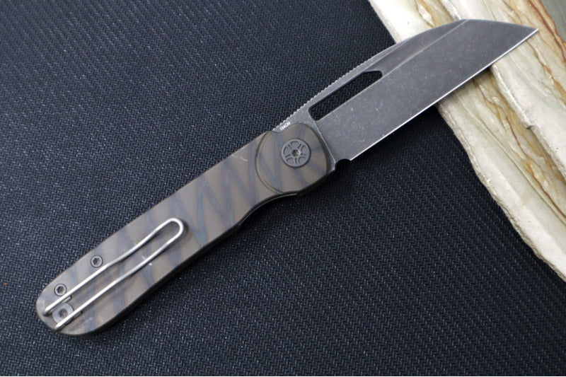 Garage Sale Tempest Downdraft Firestorm - 154CM Steel / Wharncliffe Blade / Flame Anodized Titanium Handle - Northwest Knives