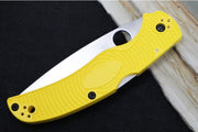 Spyderco Native Chief Salt - Drop Point Blade / Satin Finish / Yellow FRN Handle Scales / CPM-Magnacut Steel C244PYL - Northwest Knives