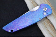Pro Tech Tactical Response 3 Auto 2024 Custom 001 - "Jazz" Customized Anodized Handle / Mire Irie Compound Ground Blade with Mirror Polish / Pearl Button / Satin Hardware & Clip 24TR3JAZZ001 - Northwest Knives