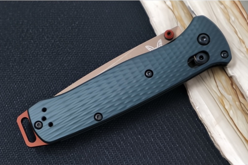 Benchmade 537FE-2601 Bailout - CPM-S90V Steel / Tanto Blade / FDE PVD Battlewashed Finish / Tagia Green Anodized Aluminum - Northwest Knives