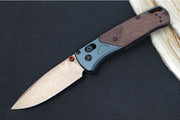 Benchmade 535FE-2602 Bugout - CPM-S90V Steel / Drop Point Blade / FDE PVD Battlewashed Finish / Taiga Green & Brown Canvas Micarta Handle / Burnt Bronze Accents - Northwest Knives