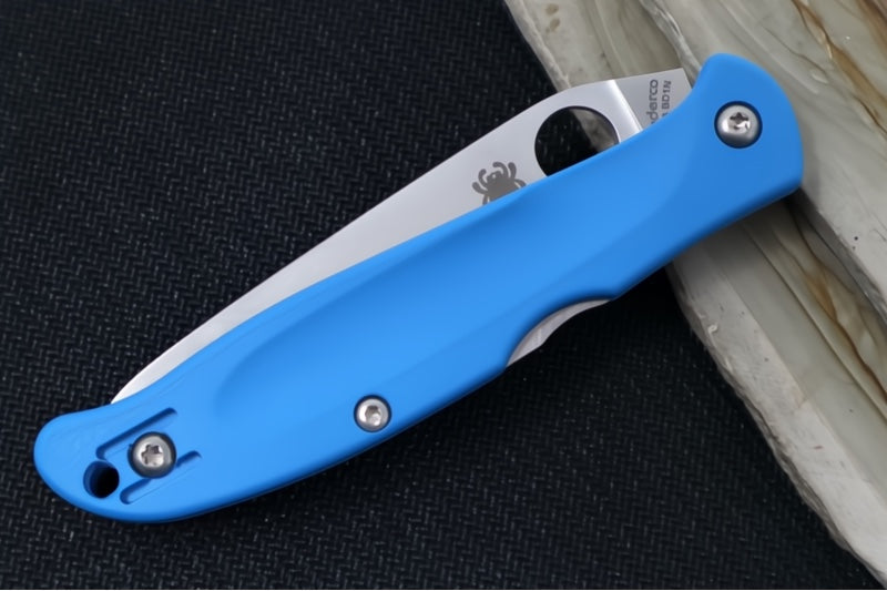 Spyderco Charisma Lockback Lightweight - Blue FRN / CTS-BD1N Steel / Drop Point Blade C259PBL