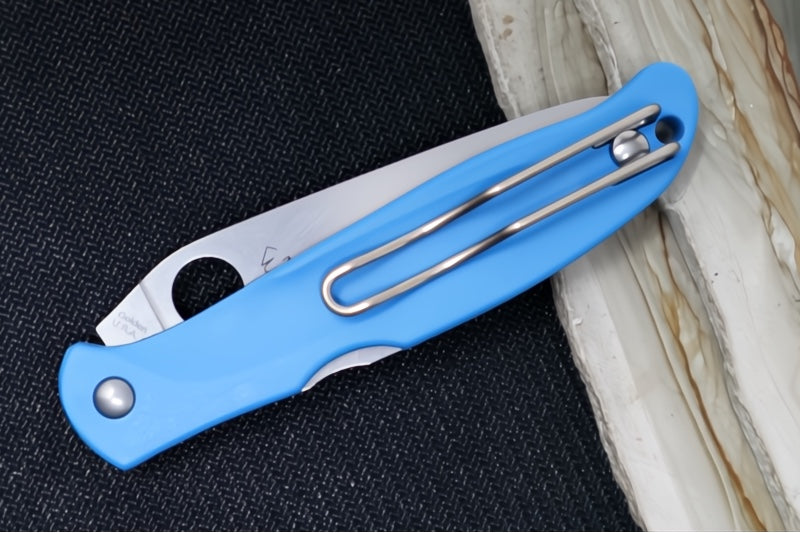 Spyderco Charisma Lockback Lightweight - Blue FRN / CTS-BD1N Steel / Drop Point Blade C259PBL