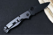 Spyderco ButtonUp Folder - Black Carbon Fiber Handle / 8Cr13MoV Stainless Steel / Partial Serrated Black Modified Clip Point C275CFSBK - Northwest Knives