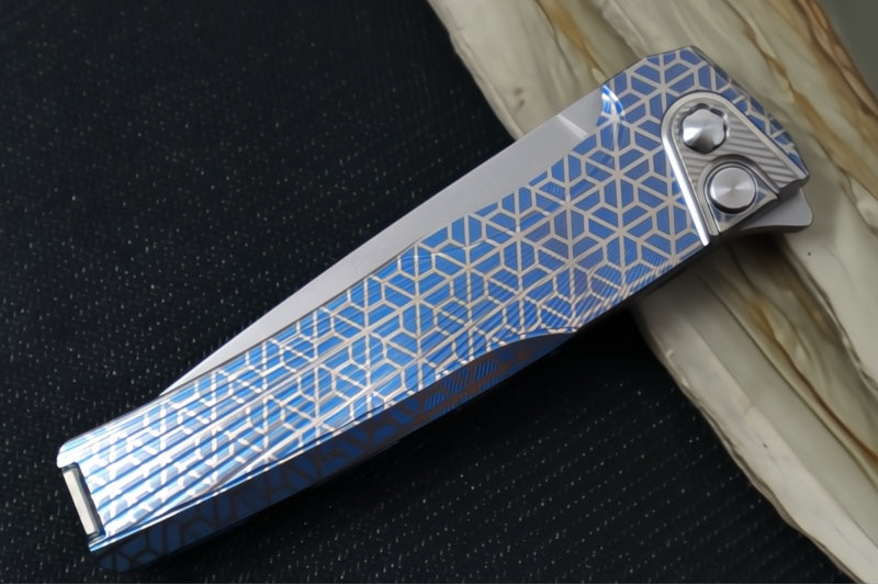 MachineWorks Sonora 2281 - Drop Point Blade / Stonewash Finish / CPM-S90V Steel / Anodized Grade 5 Titanium Handle
