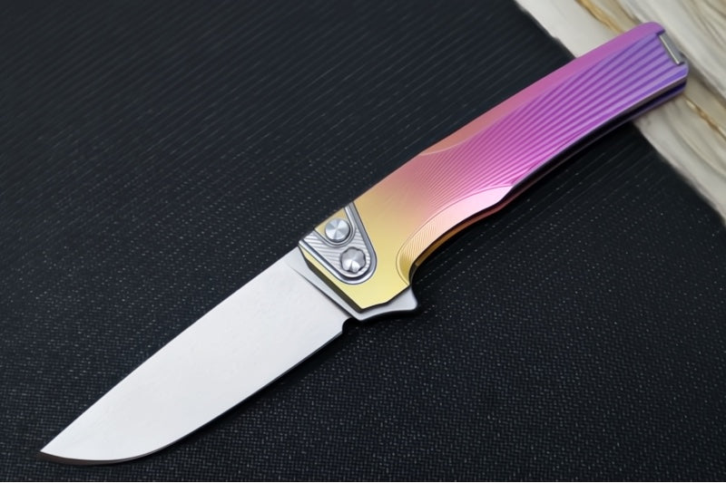 MachineWorks Sonora 2243 - Drop Point Blade / Stonewash Finish / CPM-S90V Steel / Anodized Grade 5 Titanium Handle
