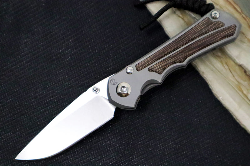 Chris Reeve Knives Small Inkosi Glass Blasted - Natural Canvas Micarta Inlays / Drop Point Blade / CPM-Magnacut Steel SIN-1118-006 - Northwest Knives