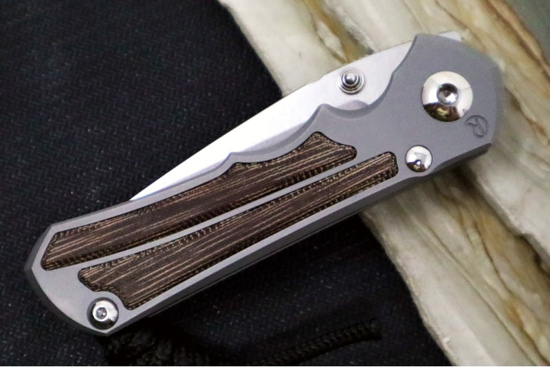 Chris Reeve Knives Small Inkosi Glass Blasted - Natural Canvas Micarta Inlays / Drop Point Blade / CPM-Magnacut Steel SIN-1118-006