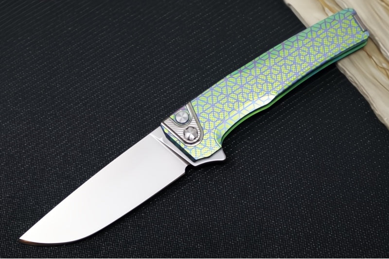 MachineWorks Sonora 2274 - Drop Point Blade / Stonewash Finish / CPM-S90V Steel / Anodized Grade 5 Titanium Handle