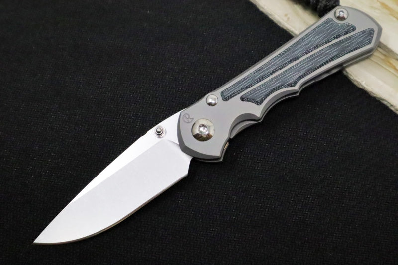 Chris Reeve Knives Small Inkosi Glass Blasted - Black Canvas Micarta Inlays / Drop Point Blade / CPM-Magnacut Steel SIN-1116