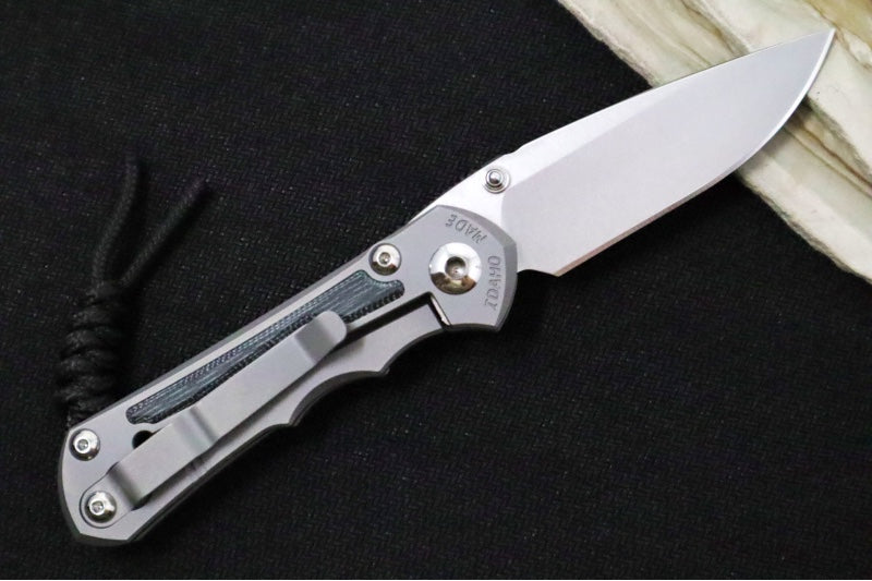 Chris Reeve Knives Small Inkosi Glass Blasted - Black Canvas Micarta Inlays / Drop Point Blade / CPM-Magnacut Steel SIN-1116 - Northwest Knives