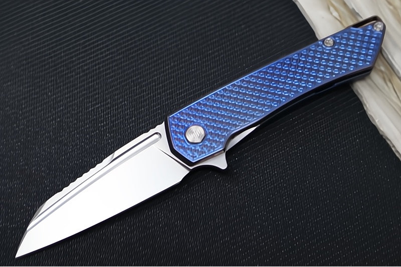 MachineWorks Mojave 1510 - Wharncliffe Blade / Stonewash Finish / CPM-S90V Steel / Anodized Grade 5 Titanium Handle