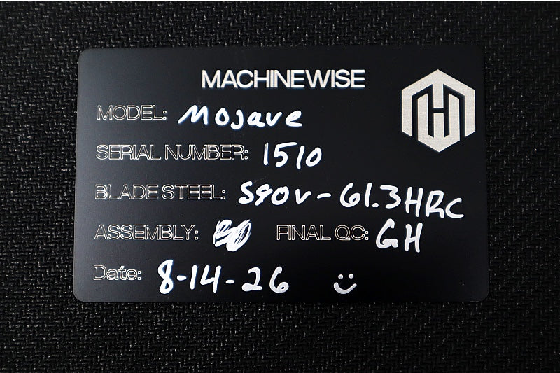 MachineWorks Mojave 1510 - Wharncliffe Blade / Stonewash Finish / CPM-S90V Steel / Anodized Grade 5 Titanium Handle