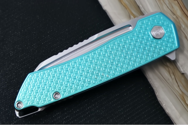MachineWorks Mojave 1516 - Wharncliffe Blade / Stonewash Finish / CPM-S90V Steel / Anodized Grade 5 Titanium Handle