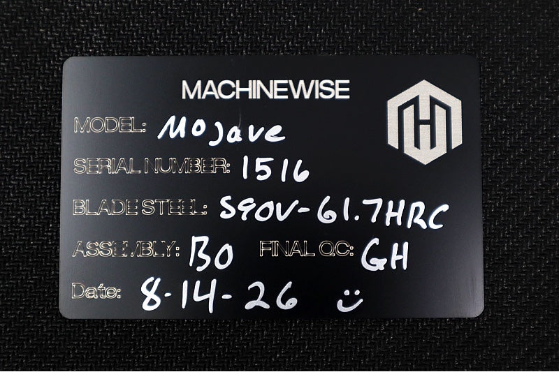 MachineWorks Mojave 1516 - Wharncliffe Blade / Stonewash Finish / CPM-S90V Steel / Anodized Grade 5 Titanium Handle
