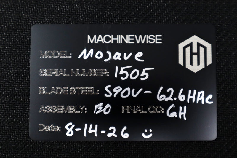 MachineWorks Mojave 1505 - Wharncliffe Blade / Stonewash Finish / CPM-S90V Steel / Anodized Grade 5 Titanium Handle