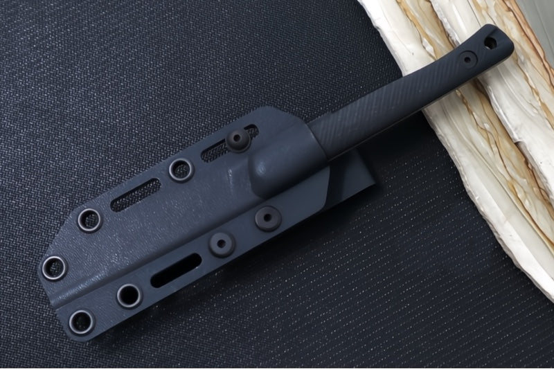 Reiff Knives Drake Bird & Trout Knife - Black G-10 Handle / CPM-Magnacut Steel / Drop Point Blade / Black Kydex Sheath