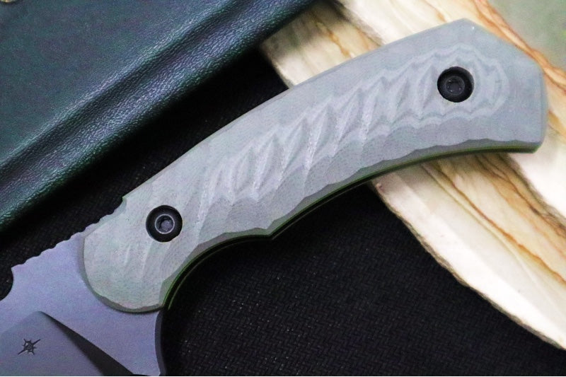 Toor Knives Zenith Apocalypse Limited Edition - Black Oxide Finished Blade / CPM-Cruwear Steel / Apocalypse Gray G10 Handle / DuoTone Kydex Sheath 850061338099