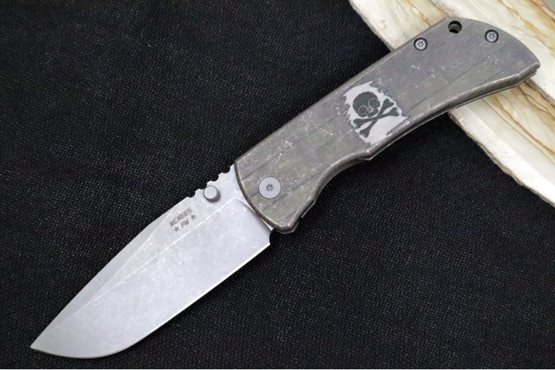 McNees Knives PM Mac2 3.5" Atomic Bronze Shipwreck Folding Knife - CPM-Magnacut Steel / Drop Point / Shipwreck Bronze Titanium Handle - Northwest Knives