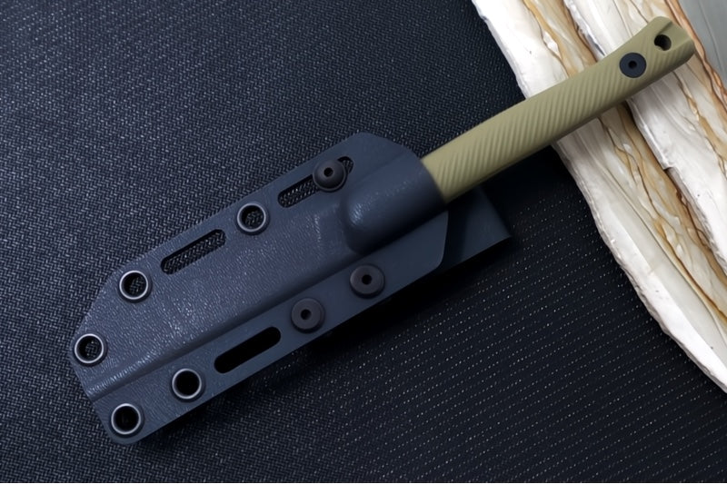 Reiff Knives Drake Bird & Trout Knife - OD Green G-10 Handle / CPM-Magnacut Steel / Drop Point Blade / Black Kydex Sheath