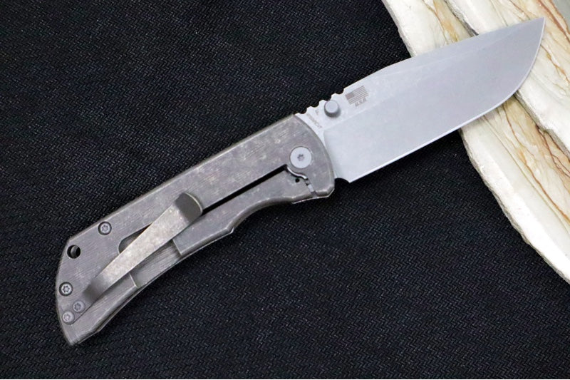 McNees Knives PM Mac2 3.5" Atomic Bronze Shipwreck Folding Knife - CPM-Magnacut Steel / Drop Point / Shipwreck Bronze Titanium Handle - Northwest Knives