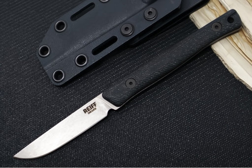 Reiff Knives Drake Bird & Trout Knife - Black Canvas Micarta Handle / CPM-Magnacut Steel / Drop Point Blade / Black Kydex Sheath - Northwest Knives
