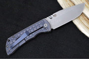 McNees Knives PM Mac2 3.5" Atomic Blue & Bronze Frag Folding Knife - CPM-Magnacut Steel / Drop Point / Frag Patterned Blue & Bronzed Anodized Titanium Handle - Northwest Knives