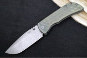 McNees Knives PM Mac2 3.5" Green & Bronze Fastback Folding Knife - CPM-Magnacut Steel / Drop Point / Green & Bronzed Fastback Patterned Anodized Titanium Handle - Northwest Knives
