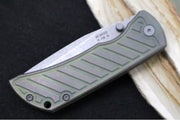McNees Knives PM Mac2 3.5" Green & Bronze Fastback Folding Knife - CPM-Magnacut Steel / Drop Point / Green & Bronzed Fastback Patterned Anodized Titanium Handle - Northwest Knives