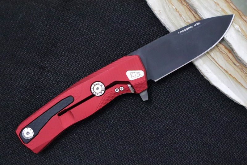 Lionsteel ROK Flipper - Red Anodized Aluminum Handle - ROK-A-RB