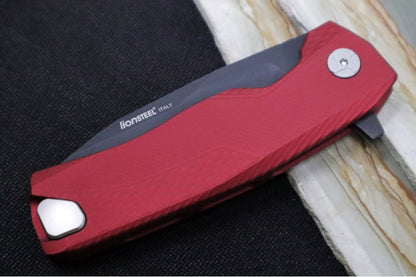 Lionsteel ROK Flipper - Red Anodized Aluminum Handle - ROK-A-RB