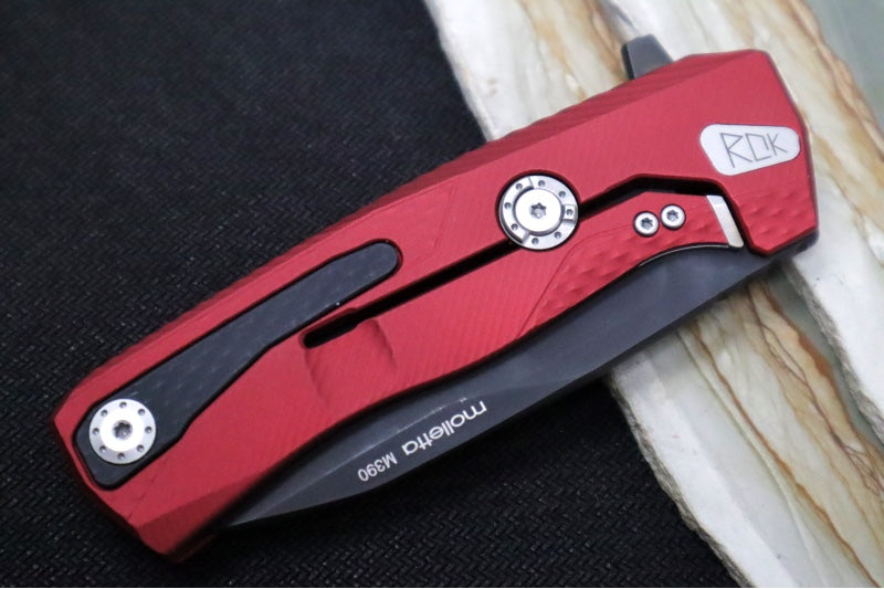 Lionsteel ROK Flipper - Red Anodized Aluminum Handle - ROK-A-RB - Northwest Knives