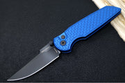 Pro Tech TR-3 Integrity - Drop Point / Black DLC Finish / CPM-Magnacut Steel / "Relic" Blue Textured Anodized Handle INT106-Blue - Northwest Knives