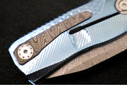 Lionsteel ROK Flipper - Full Titanium Handle & Damascus Blade - ROK DD BL - Northwest Knives