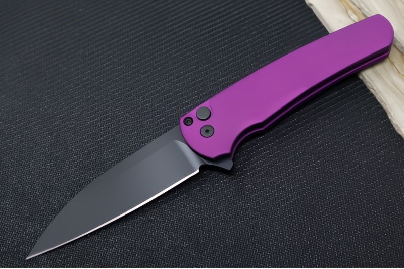 Pro Tech Malibu - Wharncliffe / Black DLC Magnacut blade / Purple Aluminum Handle 5303-PURPLE