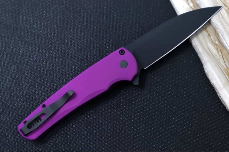 Pro Tech Malibu - Wharncliffe / Black DLC Magnacut blade / Purple Aluminum Handle 5303-PURPLE