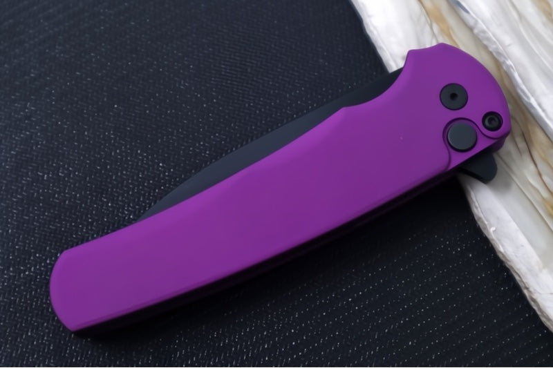 Pro Tech Malibu - Wharncliffe / Black DLC Magnacut blade / Purple Aluminum Handle 5303-PURPLE