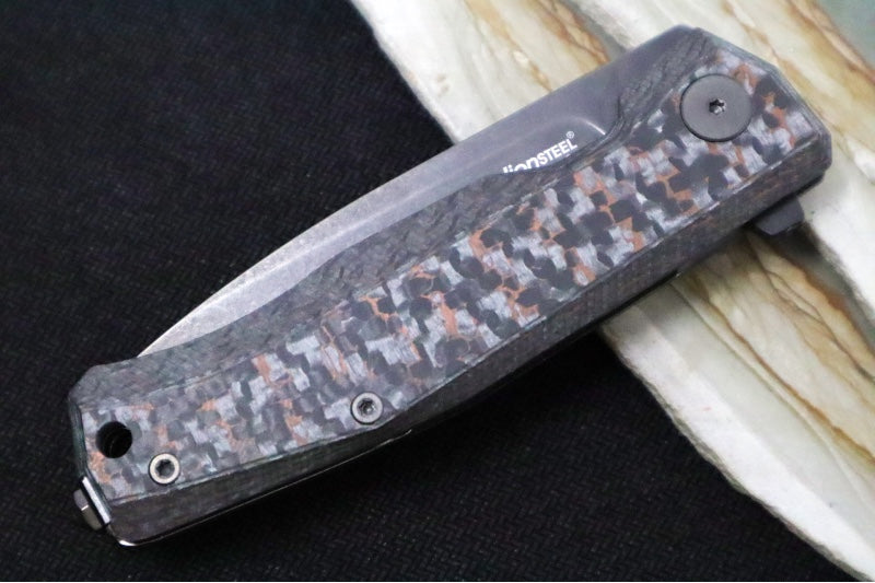 Lionsteel Myto Magnacut Flipper - Drop Point Blade / CPM-Magnacut Steel / Fat Carbon Snake Skin Carbon Fiber Handle MT01MCSS - Northwest Knives