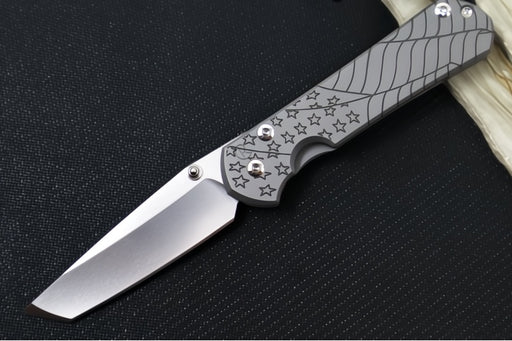Chris Reeve Knives Small Sebenza 31 Forever Flag CGG - Full Titanium Handle with Forever Flag Graphic / Tanto Blade / CPM-Magnacut Blade S31-1510 - Northwest Knives