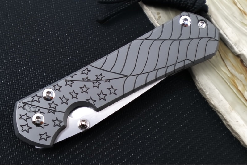 Chris Reeve Knives Small Sebenza 31 Forever Flag CGG - Full Titanium Handle with Forever Flag Graphic / Tanto Blade / CPM-Magnacut Blade S31-1510