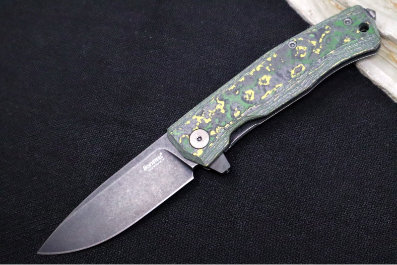 Lionsteel Myto Magnacut Flipper - Drop Point Blade / CPM-Magnacut Steel / Fat Carbon Toxis Stone Carbon Fiber Handle MT01MCTS - Northwest Knives