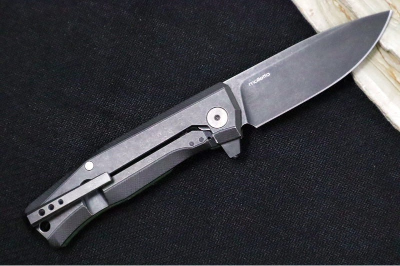 Lionsteel Myto Magnacut Flipper - Drop Point Blade / CPM-Magnacut Steel / Fat Carbon Toxis Stone Carbon Fiber Handle MT01MCTS - Northwest Knives