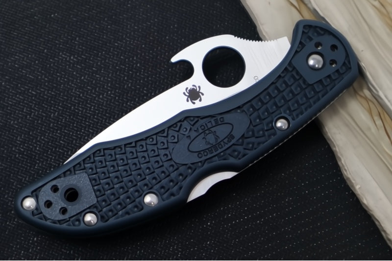 Spyderco Delica with Emerson Opener - Grey FRN Handle / Satin Finish / Drop Point Blade / VG-10 Steel C11PGYW
